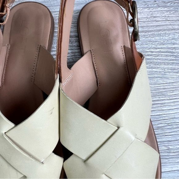 Cute criss cross Loft Irish cream and brown Missy adjustable buckle sandals sz 6 - Picture 5 of 7